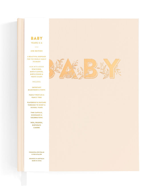 Baby Memories & Milestone Journal in Buttermilk (Boxed)
