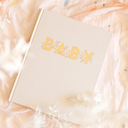 Baby Memories & Milestone Journal in Buttermilk (Boxed)