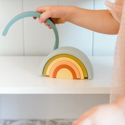 Silicone Rainbow Stacking Toy - Blueberry